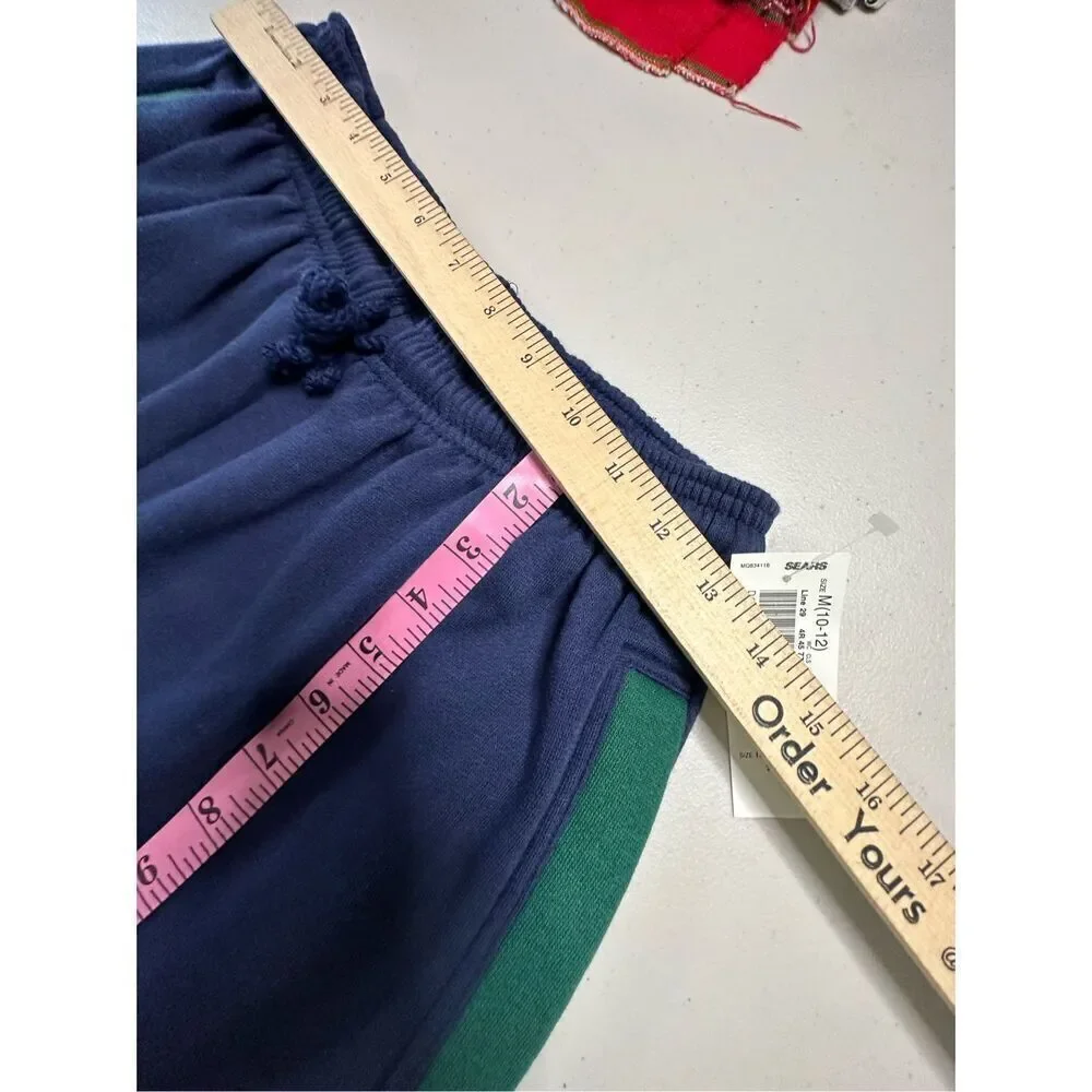 American Sportif Vintage 90’s Women's Blue High-Rise Pull-On Sweat Pants With Po